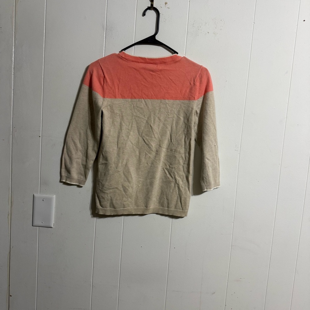 Eddie Bauer Coral and Cream Sweater - Picture 2 of 4
